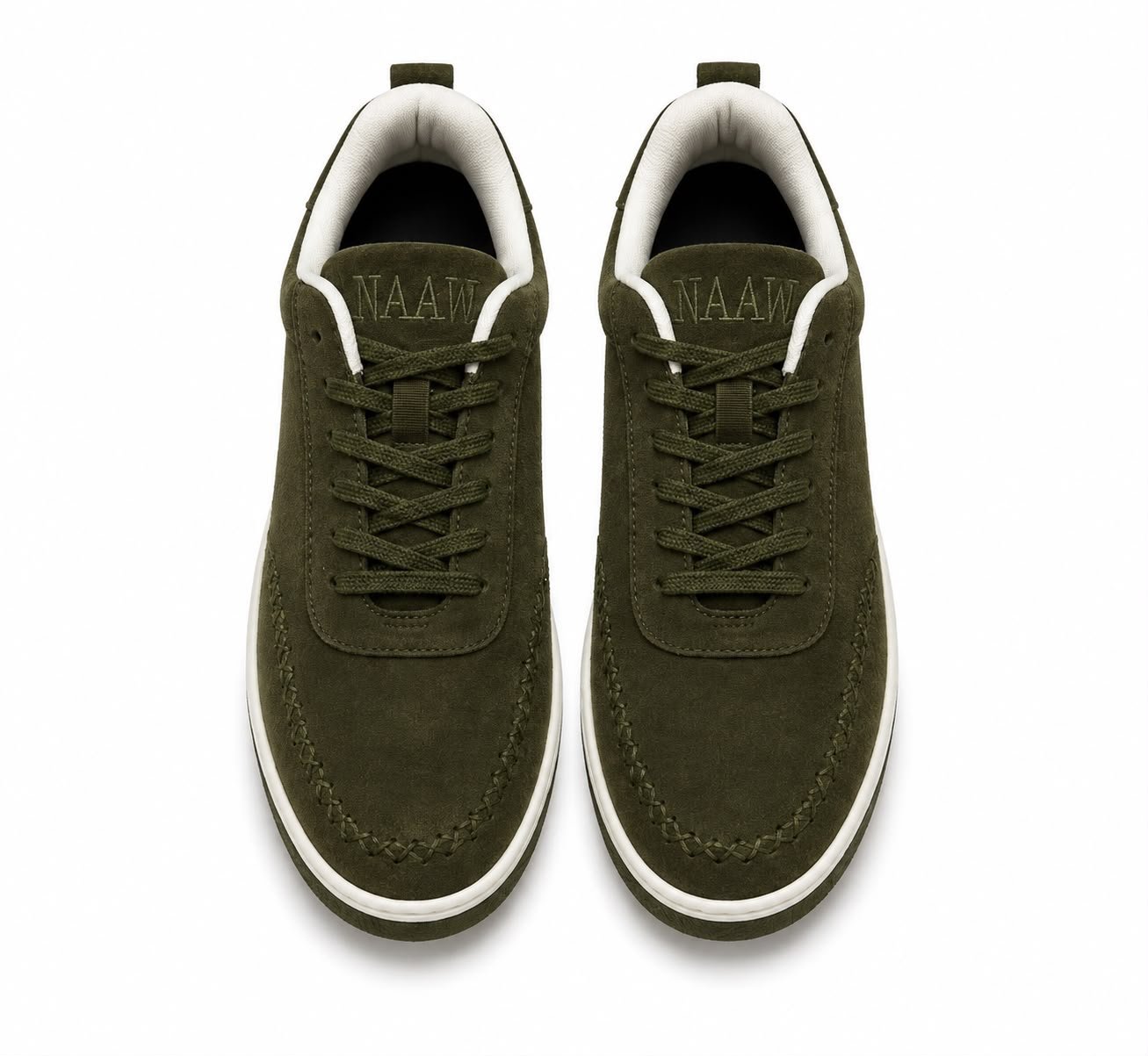 NAAW Kantha Olive Green sneakers top view